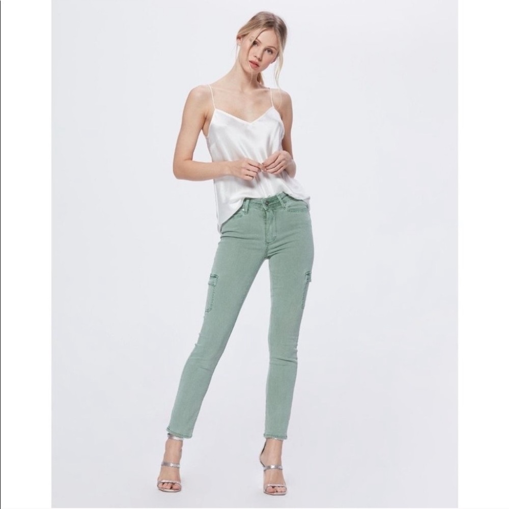 Paige Hoxton Skinny Cargo Vintage Dark Mint